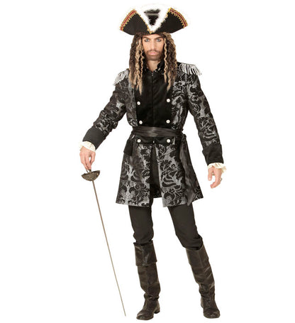 Silver Jacquard Parade Coat For Man