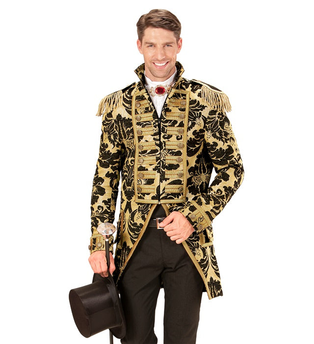 Gold Jacquard Parade Coat For Man