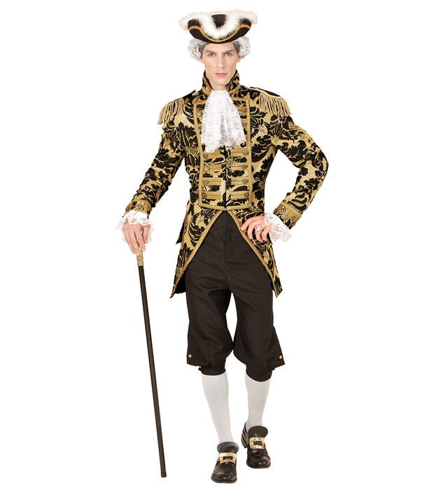 Gold Jacquard Parade Coat For Man