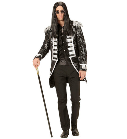 Silver Jacquard Parade Coat For Man