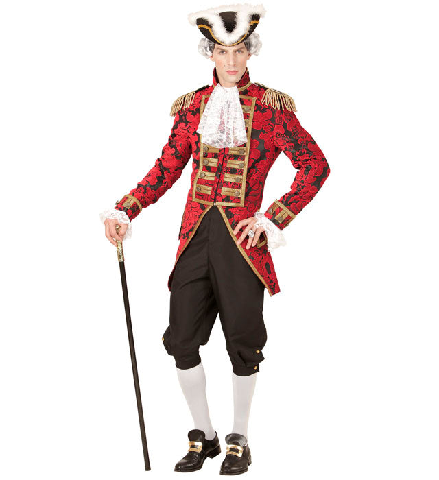 Red Jacquard Parade Coat For Man