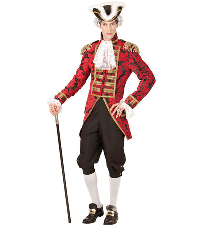 Red Jacquard Parade Coat For Man