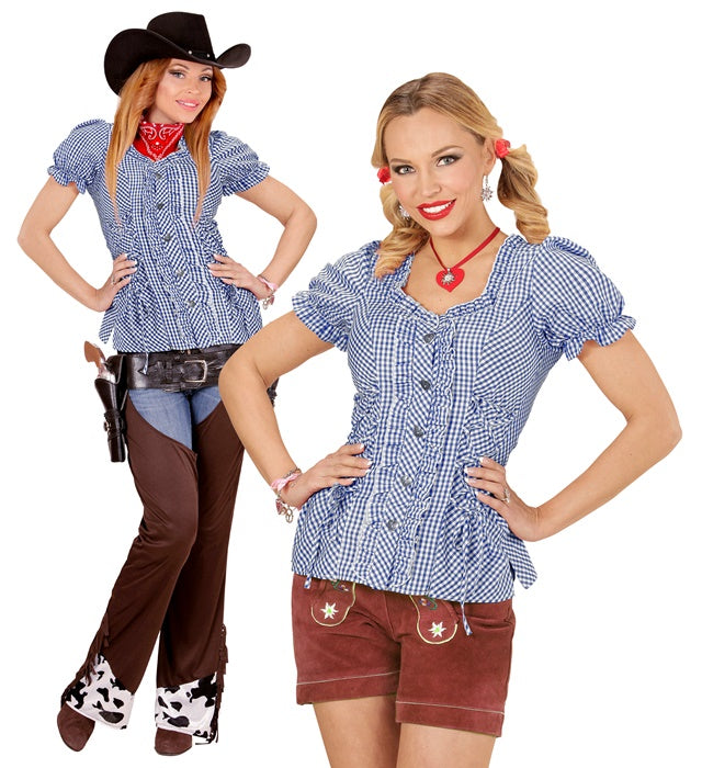 Blue Chequered Blouse