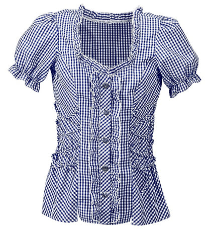 Blue Chequered Blouse