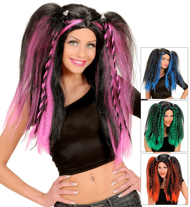 Katsumi Wig In Polybag - 4 Colors Ass.: Red, Blue, Pink, Green