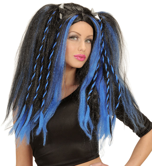 Katsumi Wig In Polybag - 4 Colors Ass.: Red, Blue, Pink, Green
