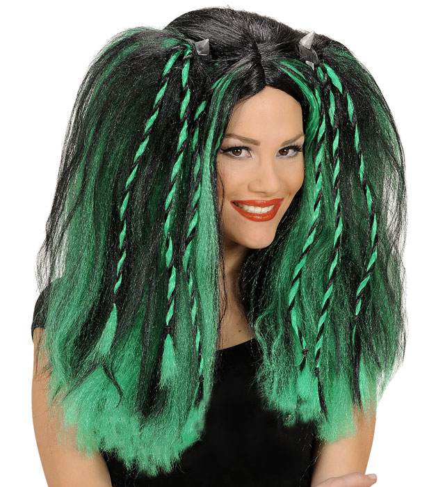 Katsumi Wig In Polybag - 4 Colors Ass.: Red, Blue, Pink, Green