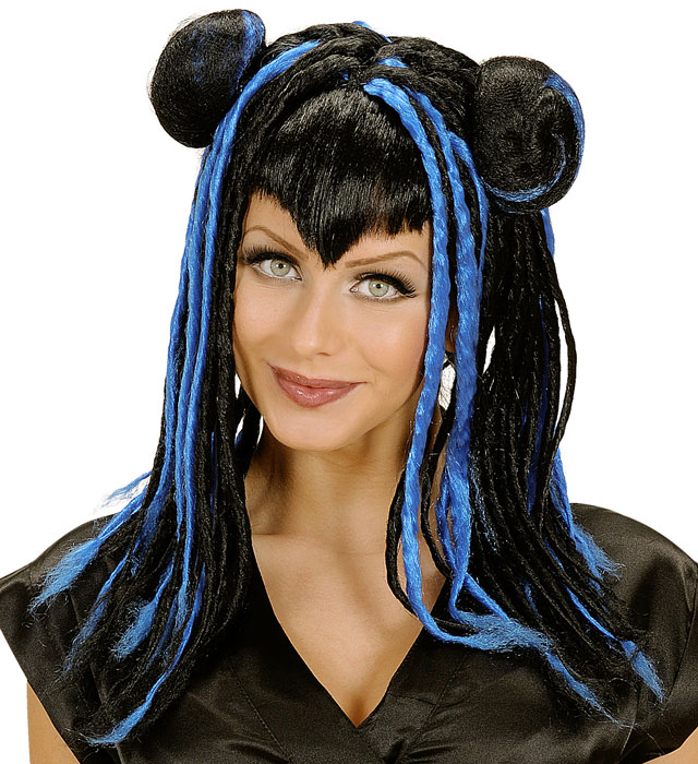 Mitsuko Wig In Polybag - 4 Colors Ass.: Red, Blue, Purple, Green