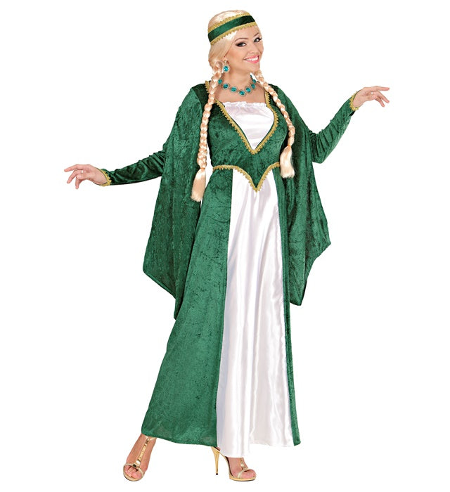Renaissance Queen Velvet - Green -  Dress, Headpiece 