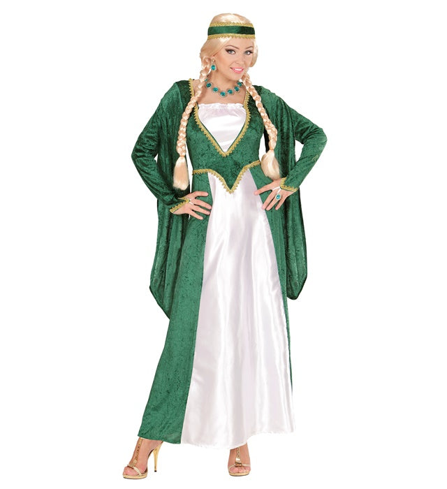 Renaissance Queen Velvet - Green -  Dress, Headpiece 