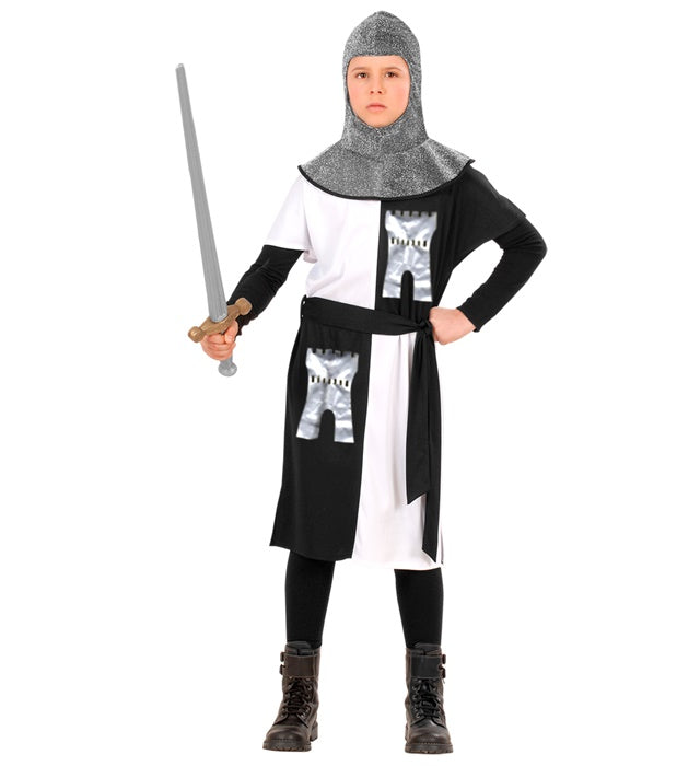 Medieval Warrior - White  Coat, Belt, Hood 