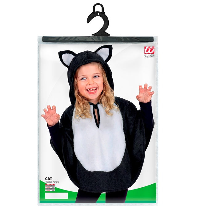 Plush Cat  Hooded Poncho 
