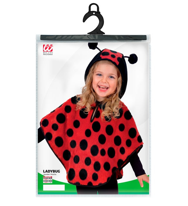 Plush Ladybug  Hooded Poncho 