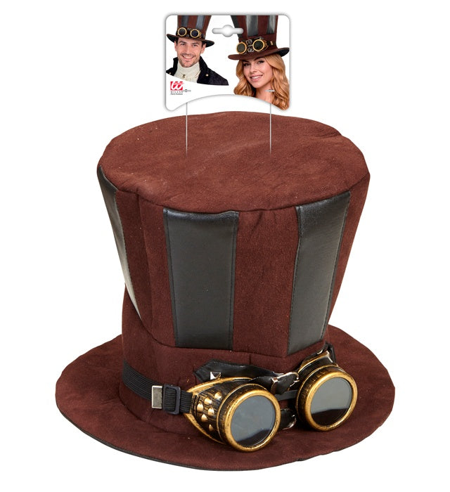 Top Hat Steampunk With Goggles 21 Cm