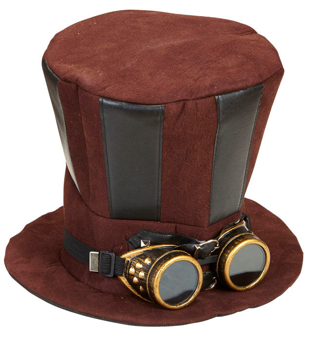 Top Hat Steampunk With Goggles 21 Cm