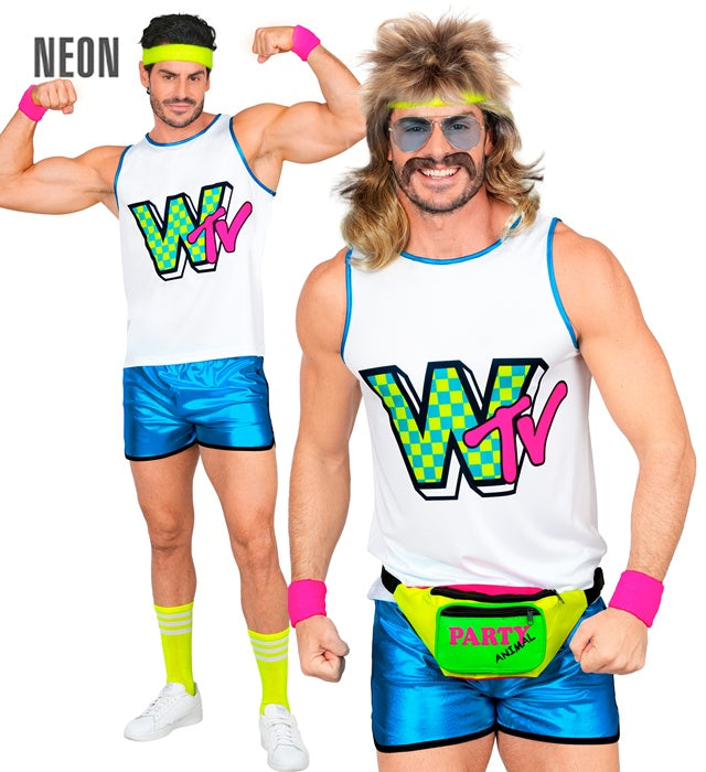 The 80S Aerobic Star  Tank Top, Shorts, Headband, Wristbands, Socks  