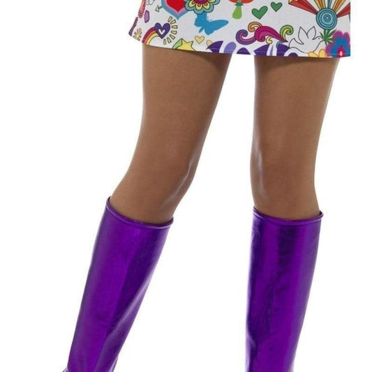 60s GoGo Boot Covers Adult Purple 1