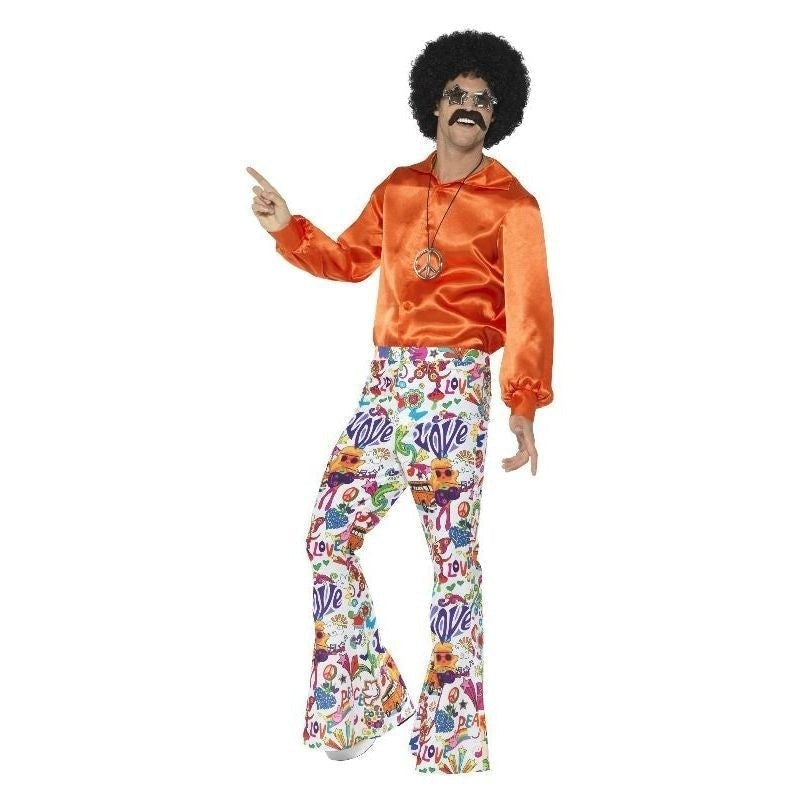 60s Groovy Flared Trousers Mens Adult Multicoloured Costume_2