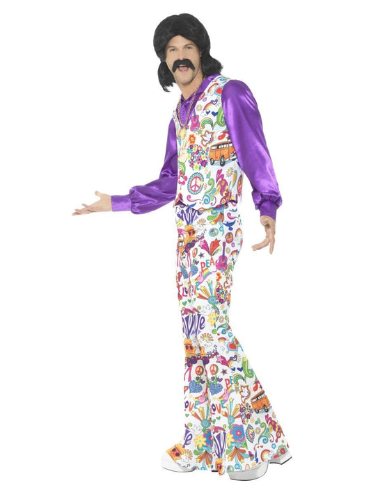 60s Groovy Hippie Costume Adult White Purple 2