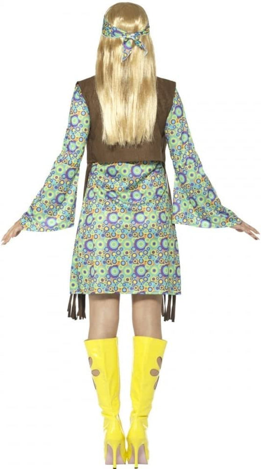 60s Hippie Chick Costume with Dress Ladies Outfit 2