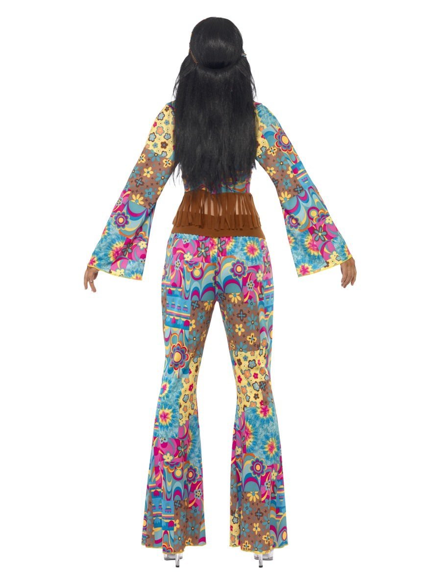 60s Hippy Flower Power Costume Adult Blue Yellow 3