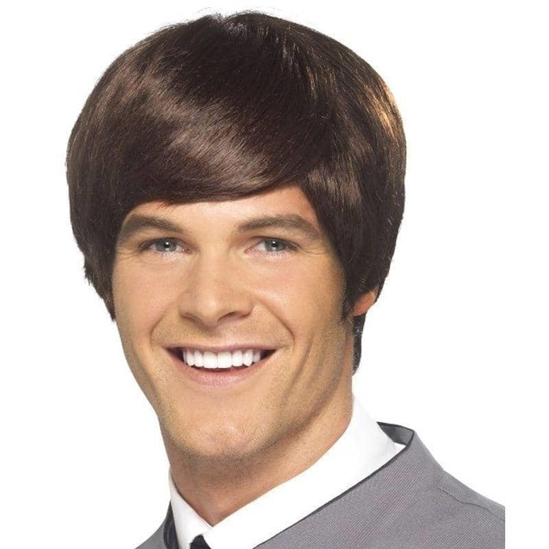 60s Male Mod Short Wig Adult Brown_1