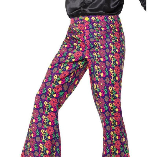 60s Psychedelic Cnd Flared Trousers Mens Adult Multi 1