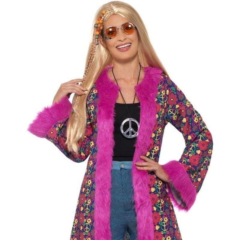 60s Psychedelic Hippie Coat Adult Pink_1