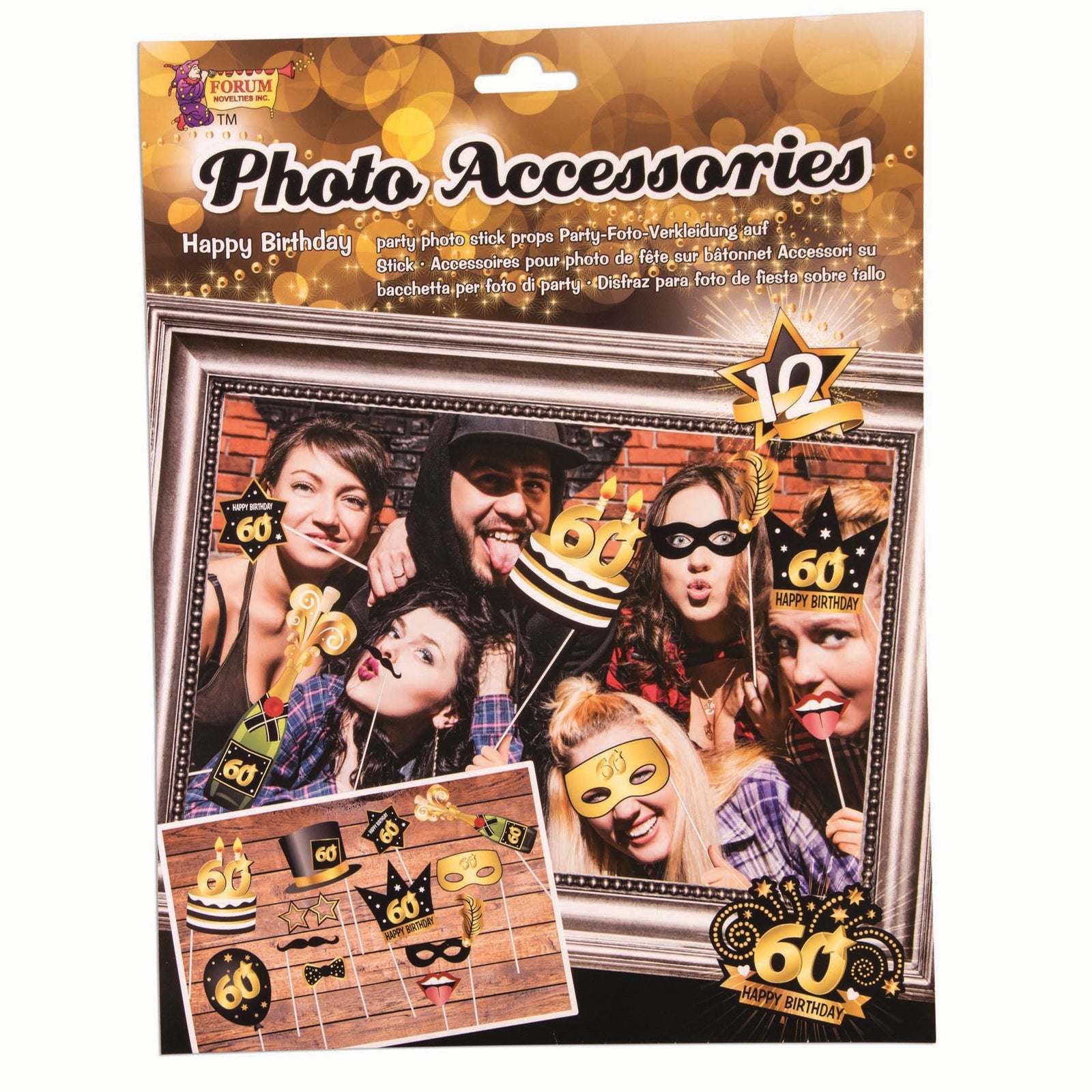 60th Birthday Photo Booth Pack of 12 1
