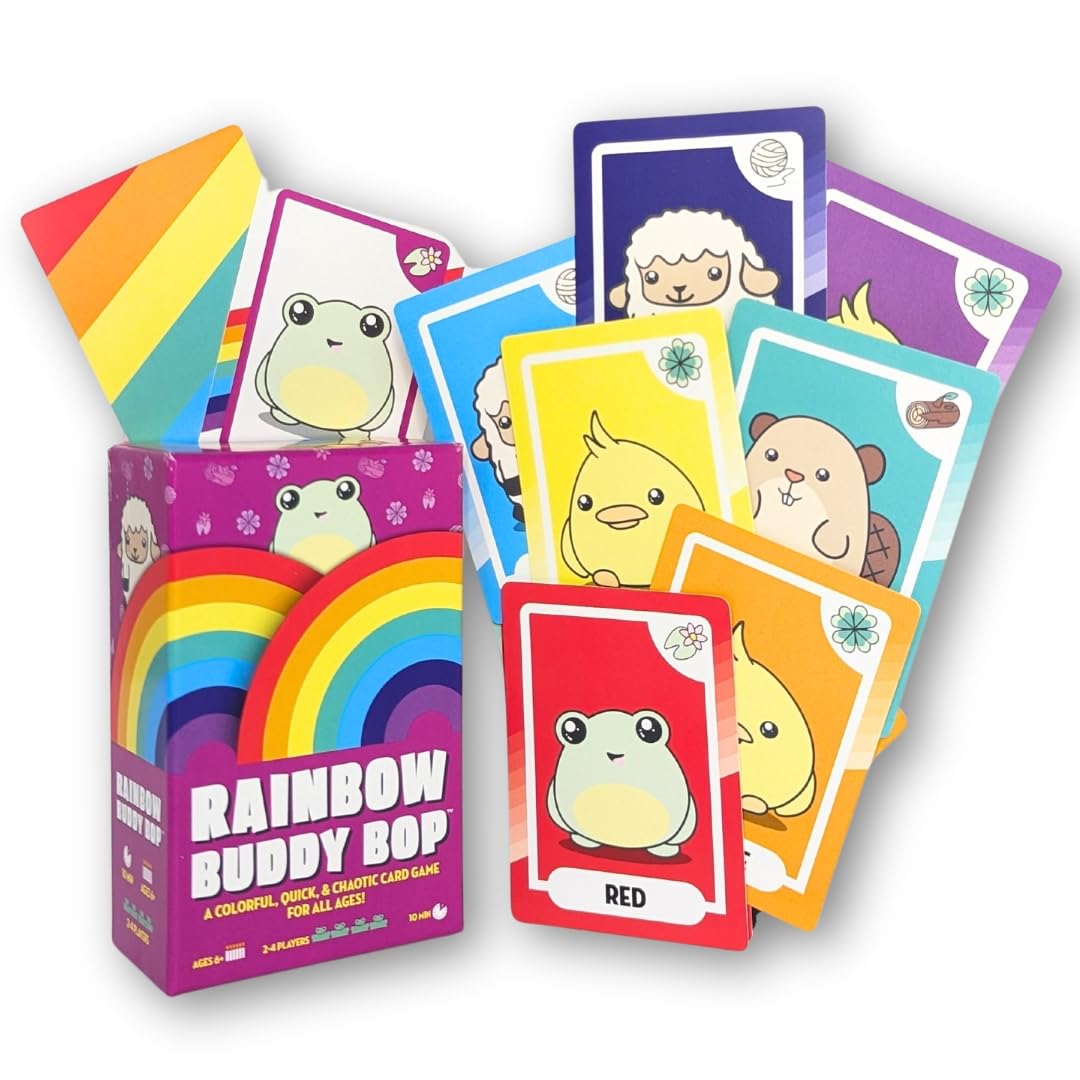 Rainbow Bunny Bop - A Family-Friendly Card Game - Perfect for Boys, Girls, Kids, Families & Adults Who Love Card Games and Board Games