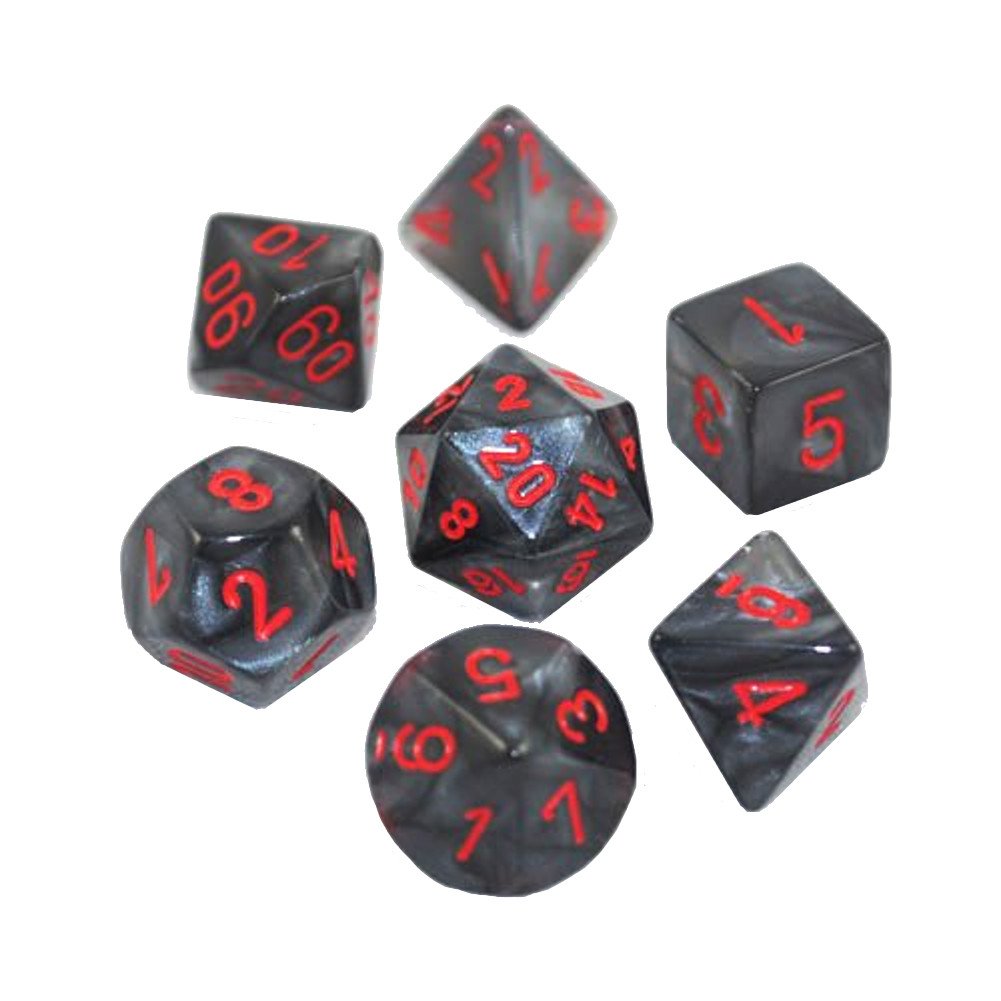 Chessex CHX27478 Dice-Velvet Set, Black/Red, Large (18mm - 25mm) 3