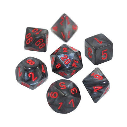 Chessex CHX27478 Dice-Velvet Set, Black/Red, Large (18mm - 25mm) 3