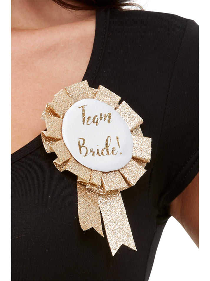 Team Bride Rosette Rose Gold Adult Wedding Accessory 1