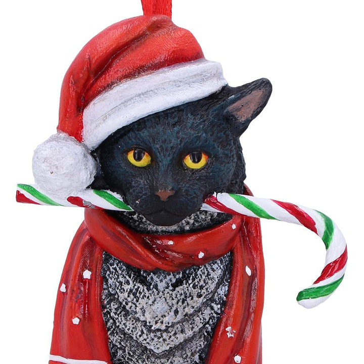 Candy Cane Cat Hanging Ornament 9cm LP