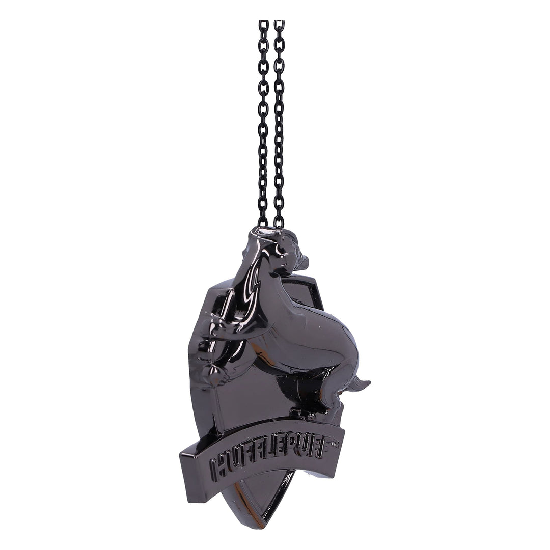 Harry Potter Hufflepuff Crest Silver Weighted Hanging Ornament 6cm