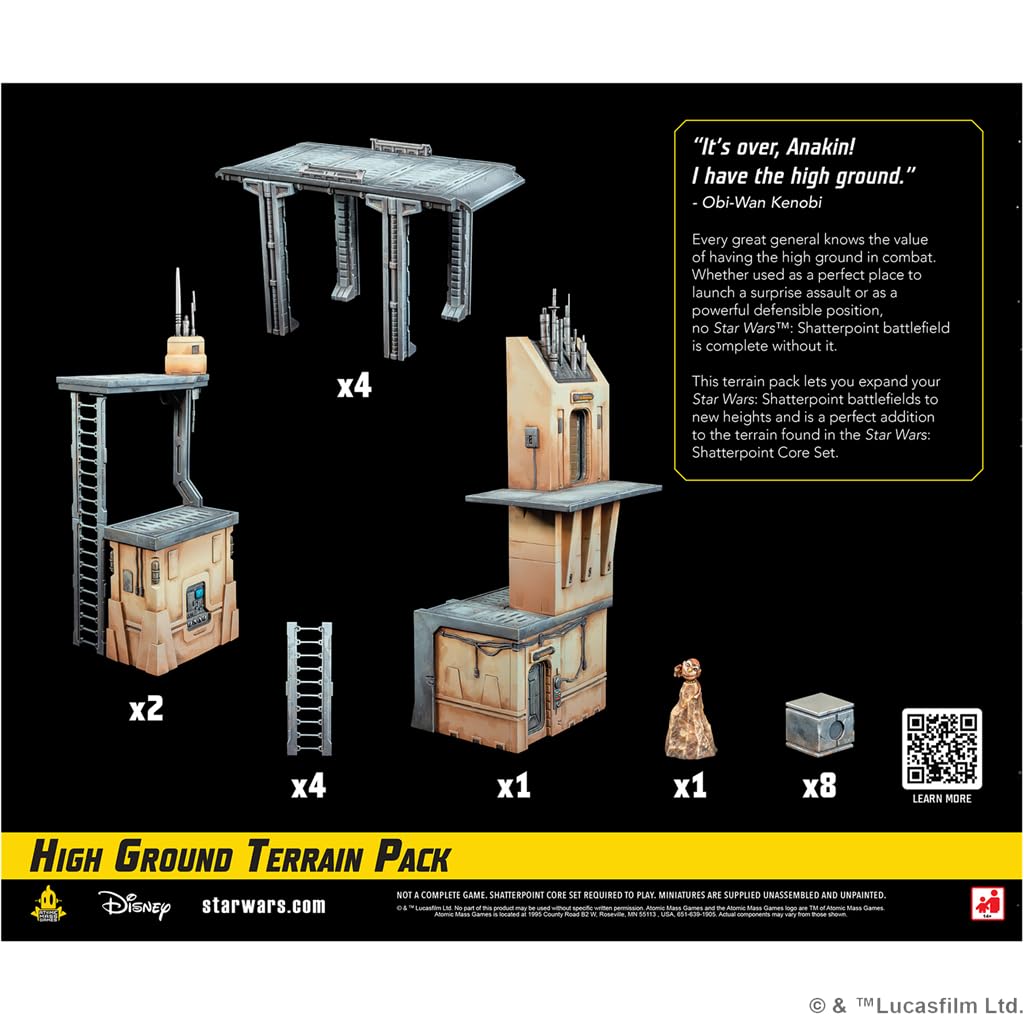 Star Wars Shatterpoint High Ground TERRAIN PACK - Elevate Your Battles with Iconic Terrain! Tabletop Miniatures Game, Ages 14+, 2 Players, 90 Minute Playtime, Made by Atomic Mass Games