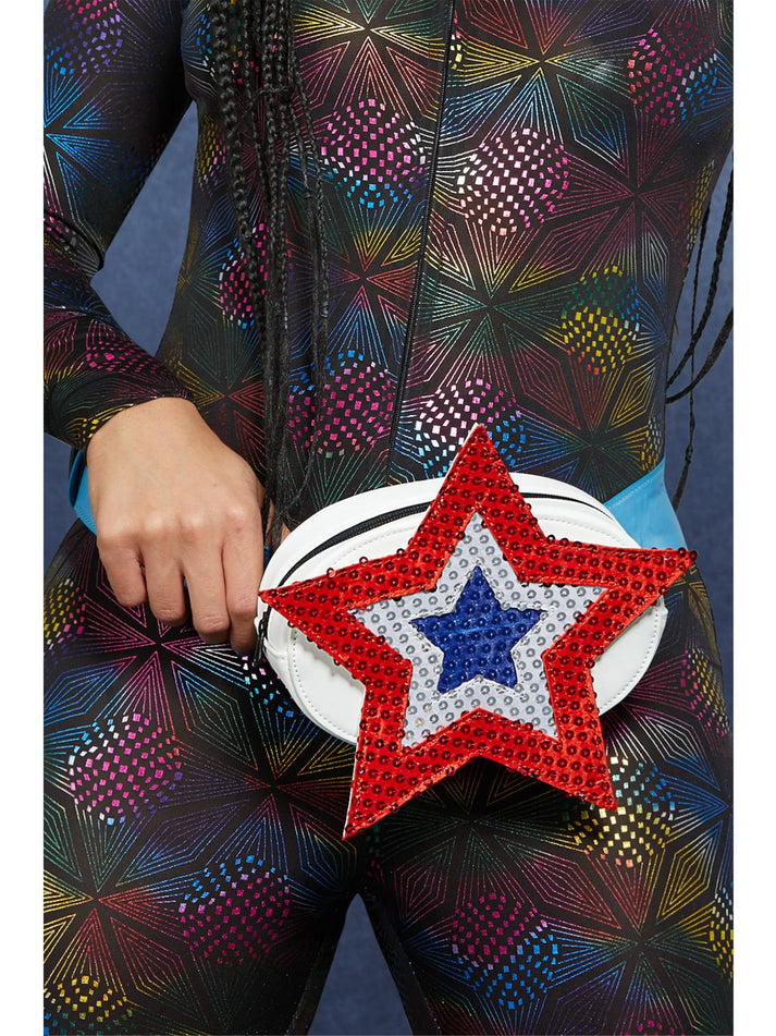 Fever Americana Sequin Star Bum Bag Festival Costume Accessory