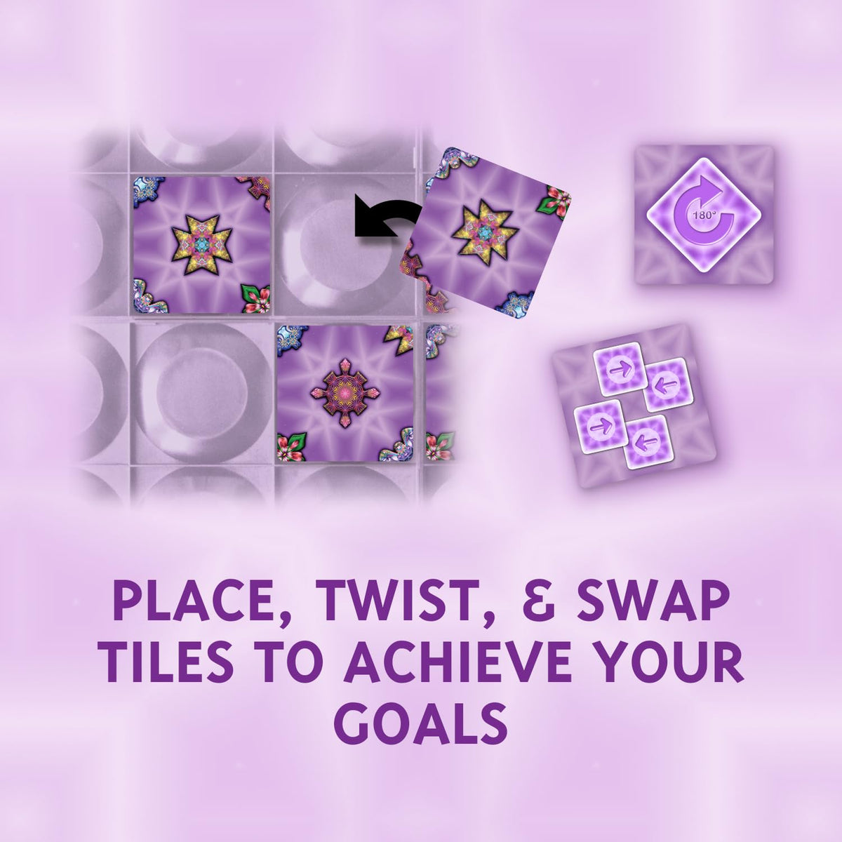Calliope Games Four Corners Kaleidoscope Family Board Game Tile Games Captivating Art, Strategy, & Pattern Matching Puzzle for Kids & Adults 1-6 Players from The Makers of Tsuro and Roll for It 4