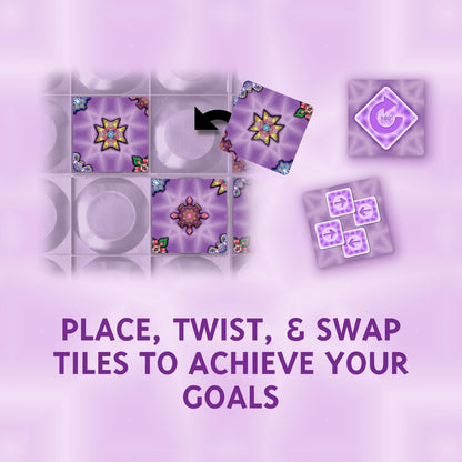 Calliope Games Four Corners Kaleidoscope Family Board Game Tile Games Captivating Art, Strategy, & Pattern Matching Puzzle for Kids & Adults 1-6 Players from The Makers of Tsuro and Roll for It 4