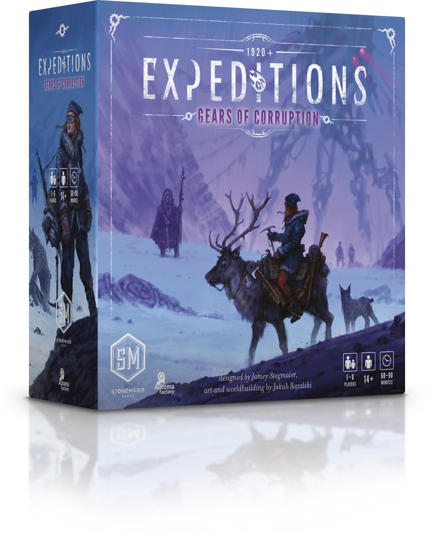 Stonemaier Games: Expeditions: Gears of Corruption | Expansion to Expeditions - A Competitive Engine Building & Exploration Strategy Board Game | 1-6 Players, 90 Mins, Ages 14+