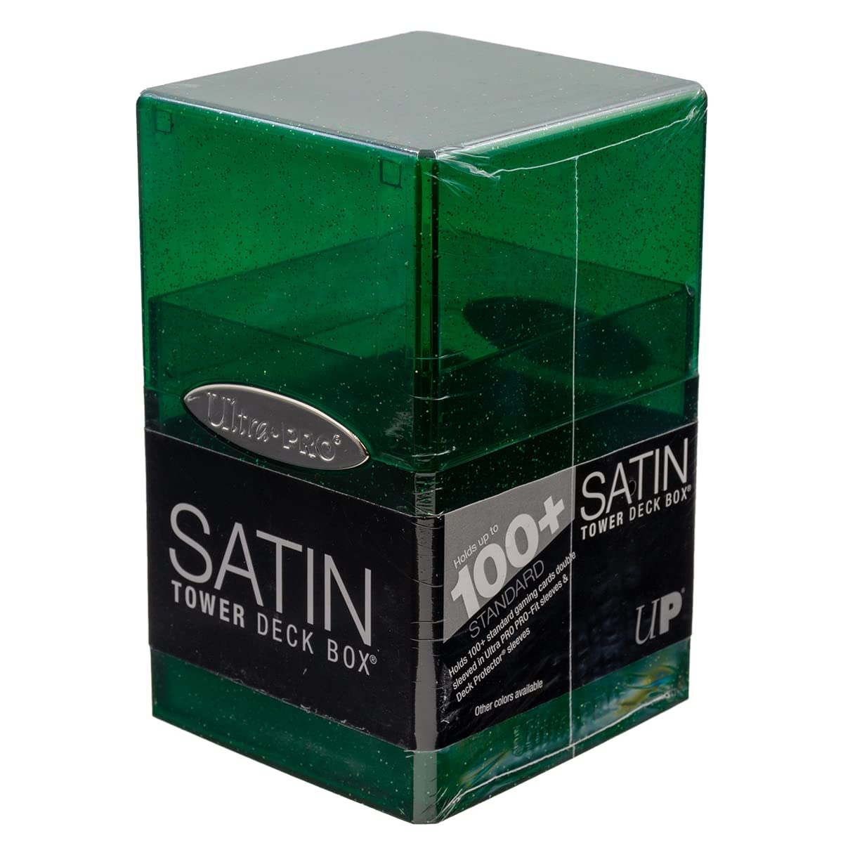 Ultra Pro - Satin Tower 100+ Standard Size Card Deck Box (Green Glitter) - Protect Your Gaming Cards, Sports Cards or Collectible Cards In Stylish Glitter Deck Box 4