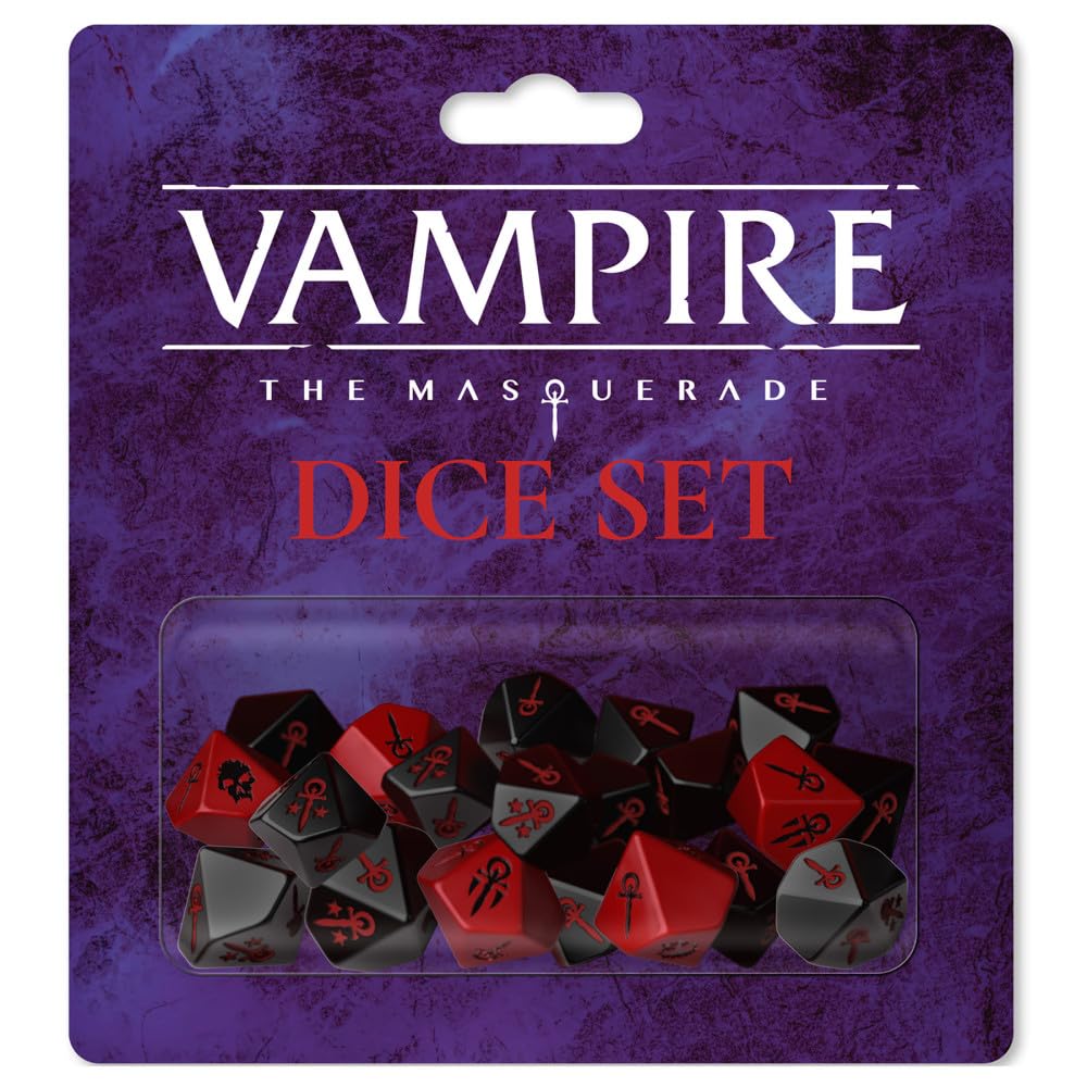 Renegade Games Studios Vampire: The Masquerade Dice Set - for Vampire: The Masquerade Roleplaying Game, New 5th Edition Dice Set