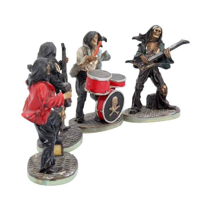 One Hell of a Band Figurine Set of 4 Drummer Bassist Guitarist Vocalist Ornaments 10cm