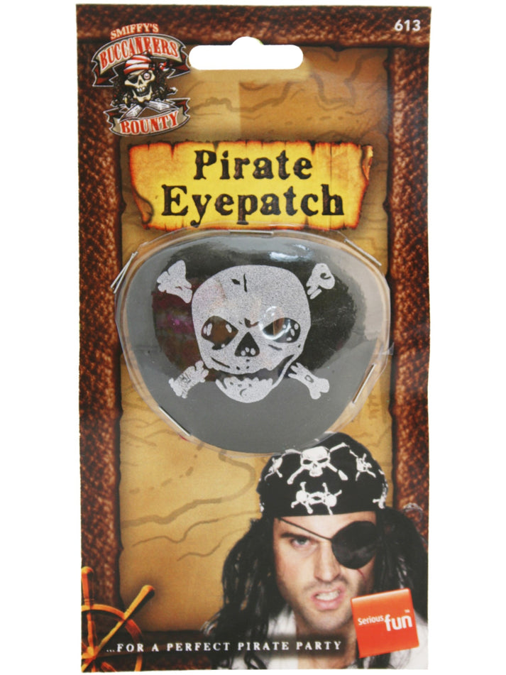 Deluxe Pirate Eyepatch Black Satin Adult Costume Accessory 2