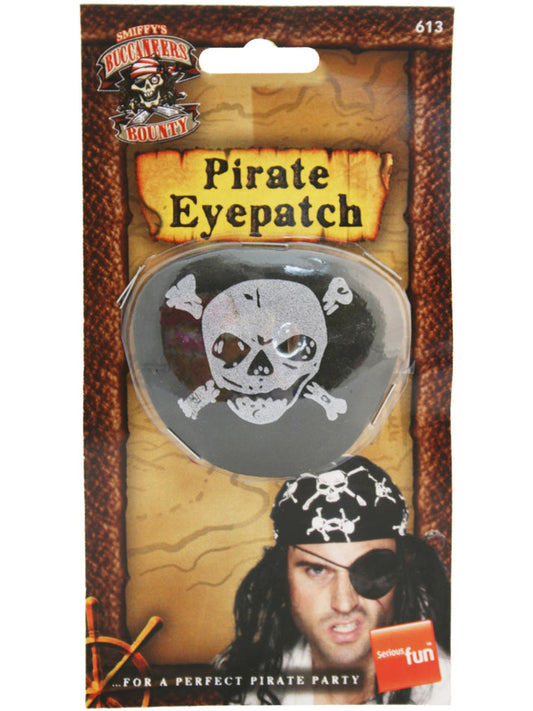 Deluxe Pirate Eyepatch Black Satin Adult Costume Accessory 2