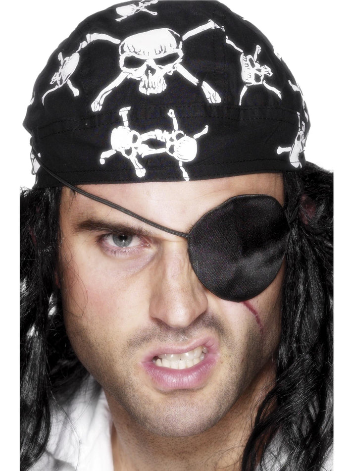 Deluxe Pirate Eyepatch Black Satin Adult Costume Accessory 1
