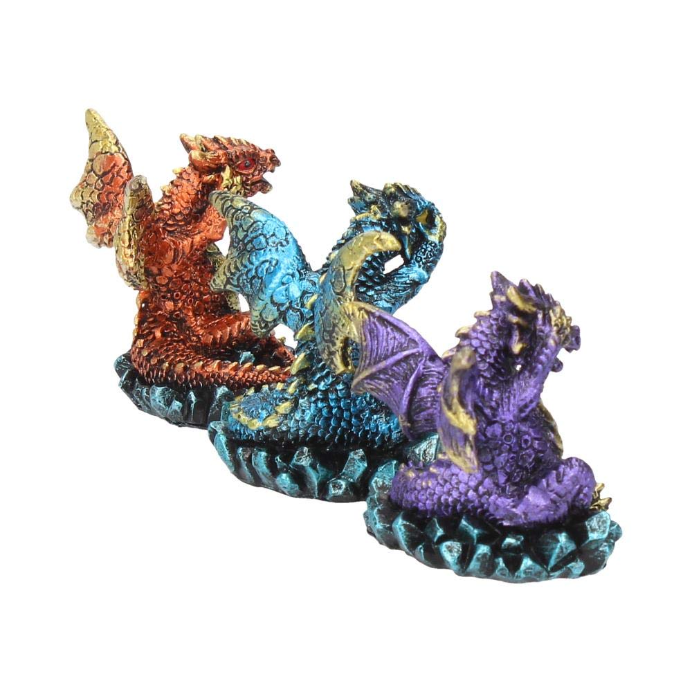 Three Wise Dragon Figurines Dragons Set of 3