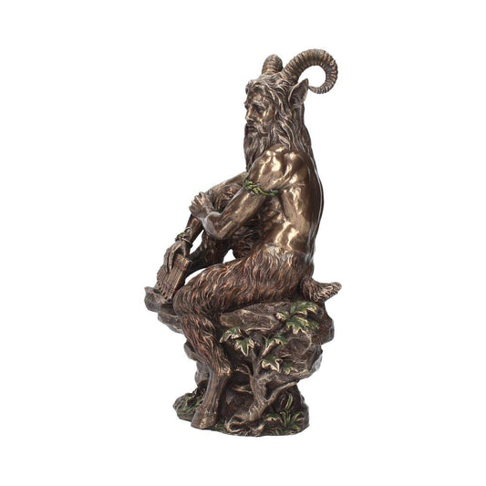 Pan Fawn with Flutes Finished in Bronze Large 30.5cm Resin Figurine 2