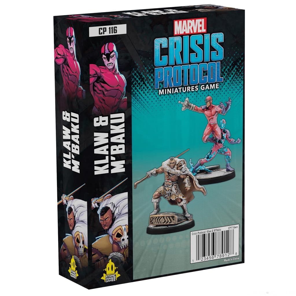 Atomic Mass Games Marvel: Crisis Protocol Klaw & M'Baku Character Pack - Wakanda's Powerhouse Duo! Tabletop Superhero Game, Ages 14+, 2 Players, 90 Minute Playtime, Made 1