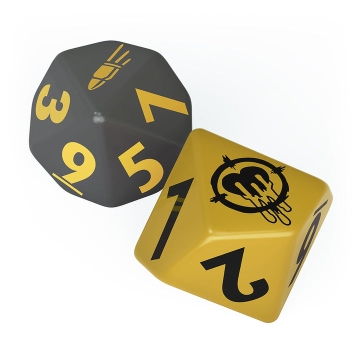 Modiphius Entertainment: Fallout Factions: Dice Sets - The Operators - 12 Engraved Dice, Tabletop Miniatures Game Accessory, Officially Licensed